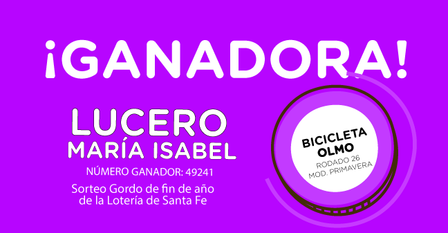 Ganadora sorteo Bicicleta Olmo